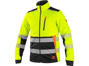 Kurtka softshell CXS BENSON ostrzegawcza - żółto-czarny - XL