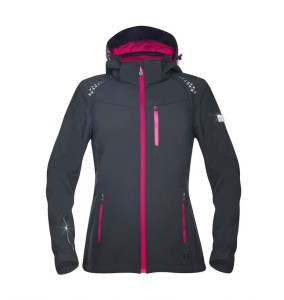 Kurtka softshell FLORET damska - czarno-różowy - XXL