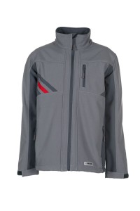 Kurtka softshell męska HIGHLINE 2381 - cynkowy/łupkowy/czerwony - XS