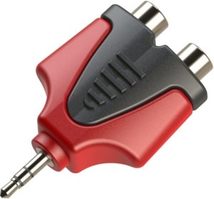 Roxtone RPAN350 przejściówka 2x RCA gniazdo 1x mały jack wtyk