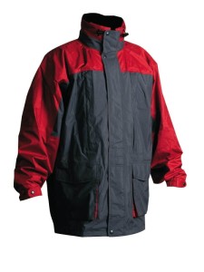 Kurtka zimowa ocieplana polarem URSA - szaro-czerwony - 3XL