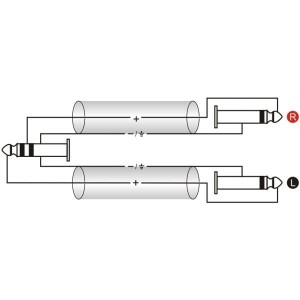 Roxtone RAYC100L3 kabel 2x mono 1 stereo duży jack