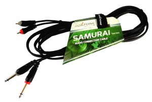 Roxtone RACC150L1 kabel 2x RCA m 2x duży jack 1m