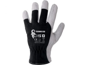 Rękawice CXS TECHNIK ECO kombinowane - czarno-biały - 08