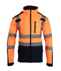 Softshell BRIXTON FLASH BF005 z pasami odblaskowymi KAT 2 klasa2 - pomarańczowy - M
